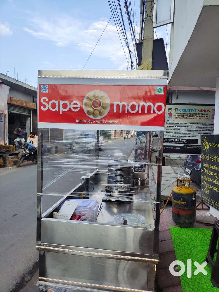 Stainless Steel Fast Food Cart with Full Setup and Utensils कार्ट