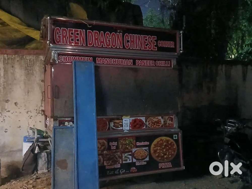 Pizza stall full of interior and machines