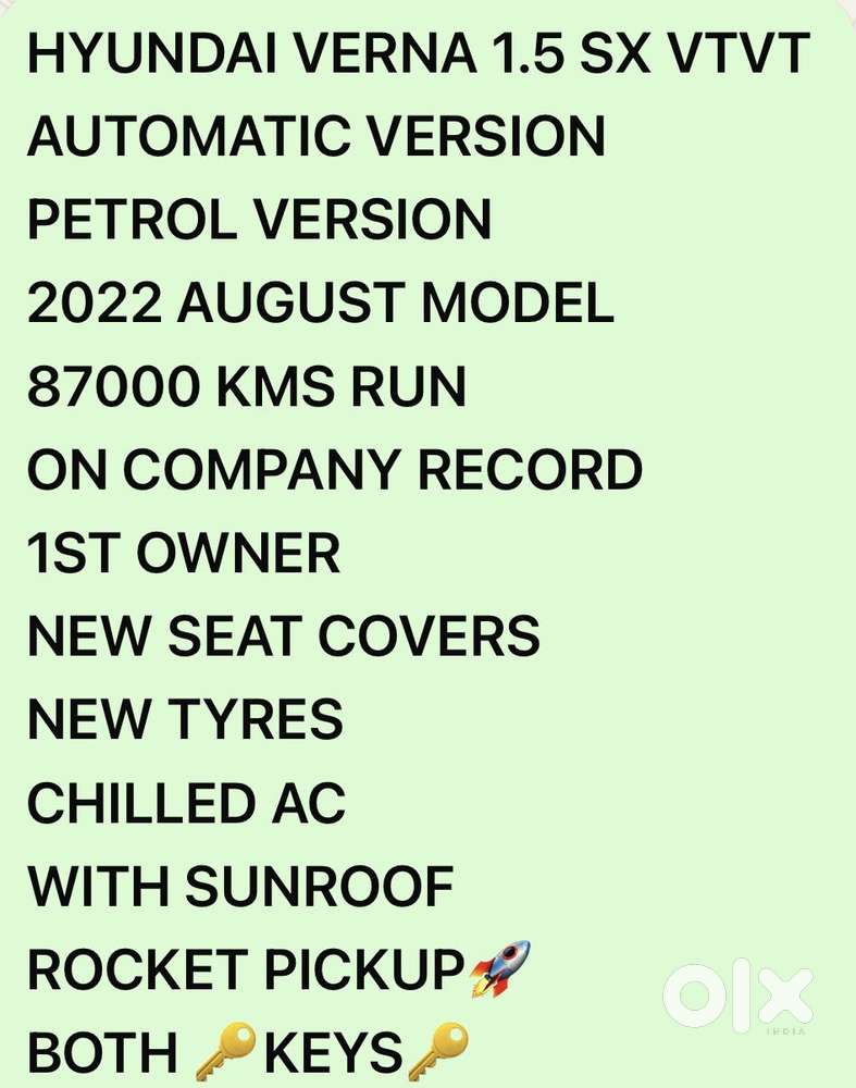Hyundai Verna Sx(o) Petrol At, 2022, Petrol