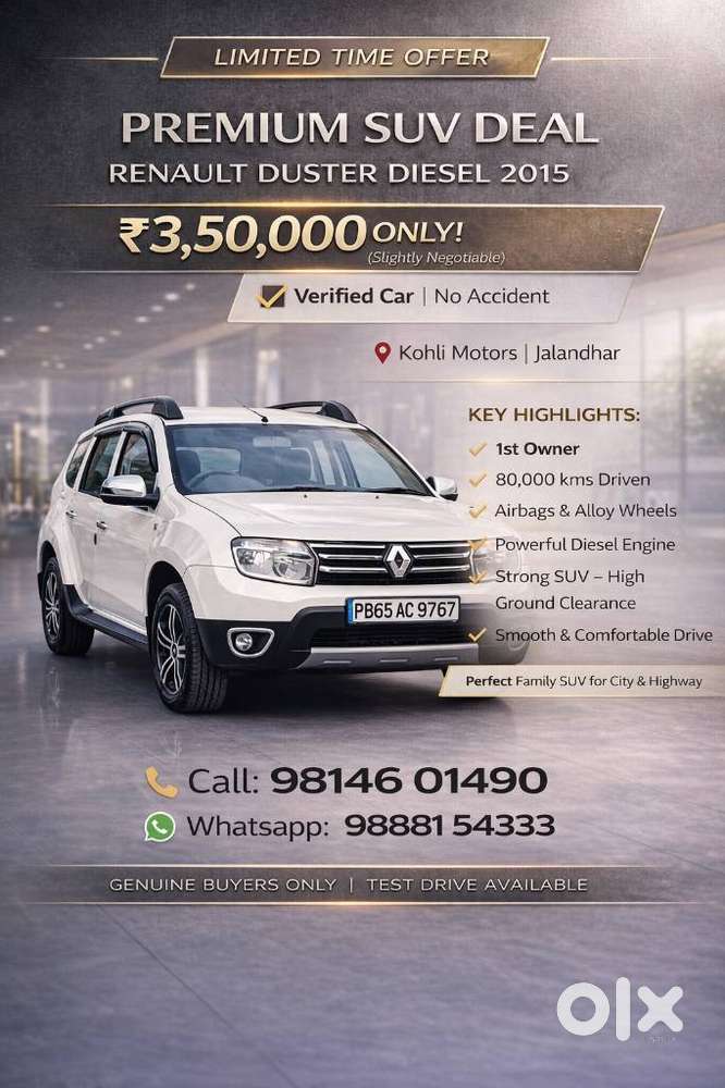 Renault Duster 2015-2016 85ps Diesel Rxl, 2015, Diesel