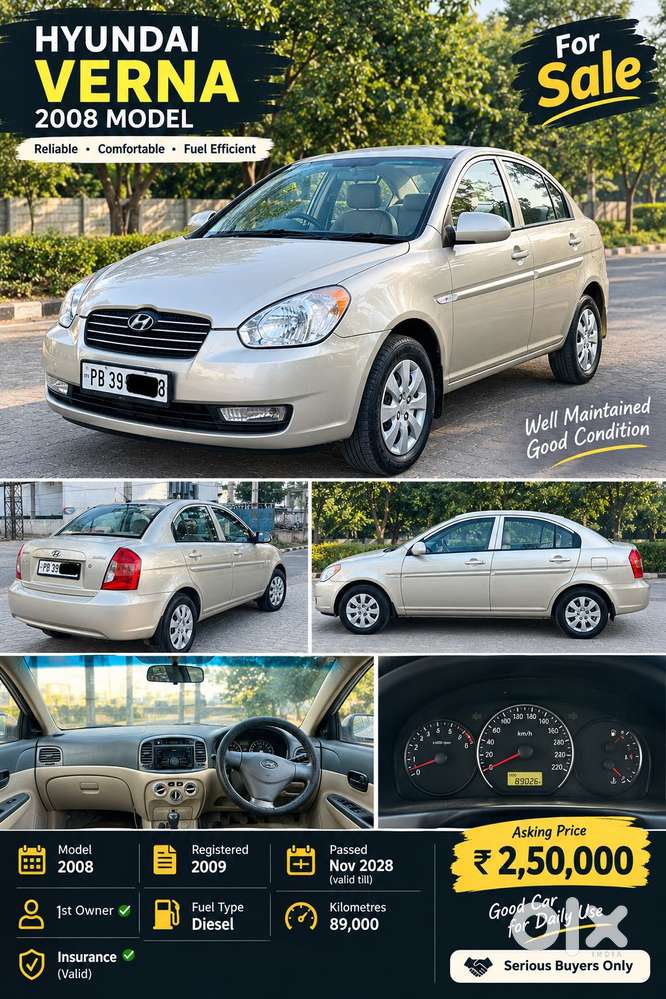 Hyundai Verna Crdi, 2008, Diesel