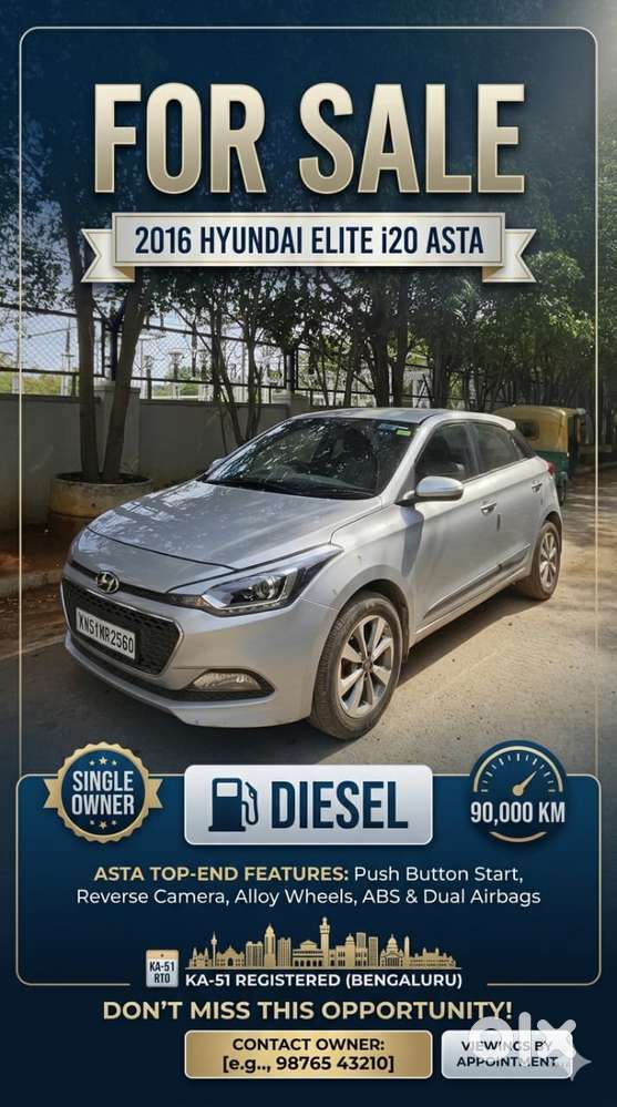 Hyundai Elite I20, 2016, Diesel