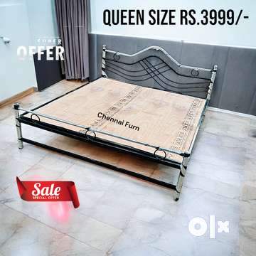 Cot steel cot single double queen size King Size Bed 3FSD56