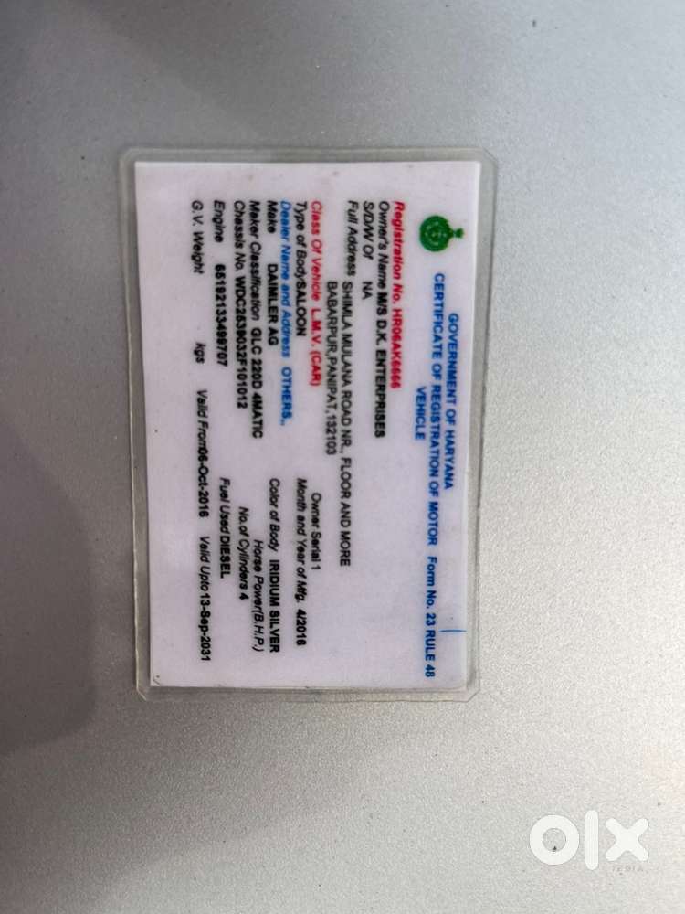 Mercedes-benz Glc 2016 Diesel Good Condition