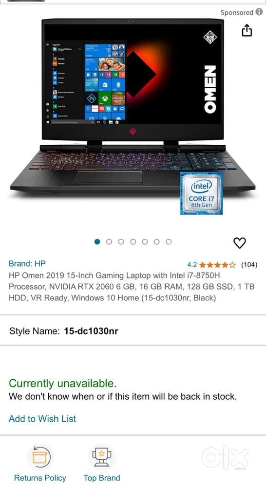 I7 8750h Omen 15 Inch Hp Omen 15-dc0107tx 15-inch Laptop (intel