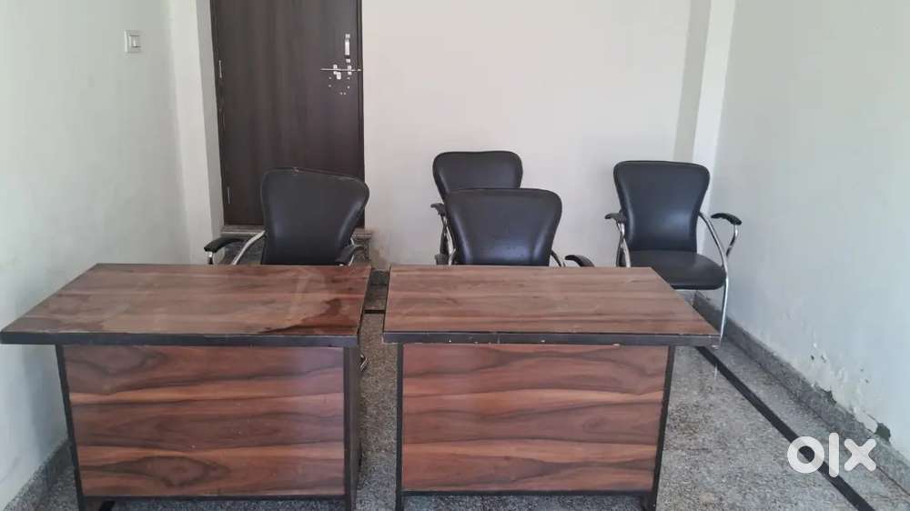 2 Office Table and 4 Steel Chairs