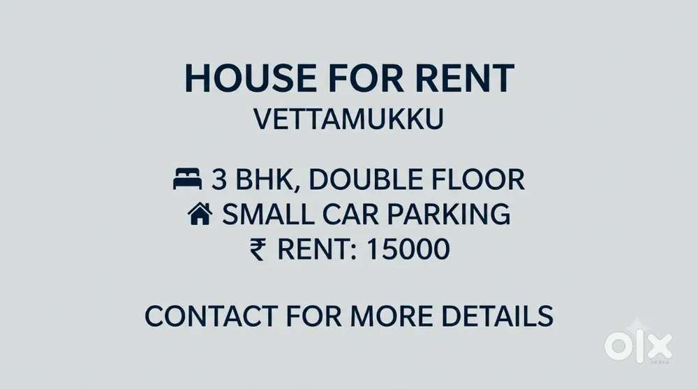 3BHK in Vazhuthacaud