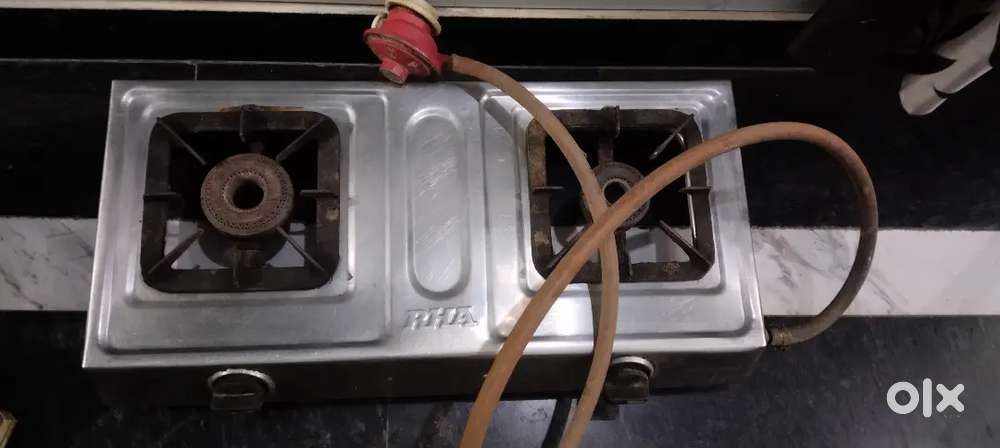 2 Burners Prime Stainless Steel LPG Gas Stove.with attached regulator
