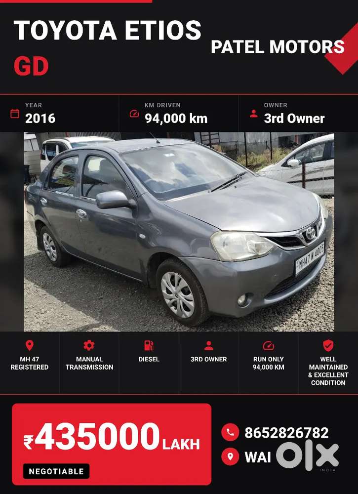 Toyota Etios 2016 Diesel Manual