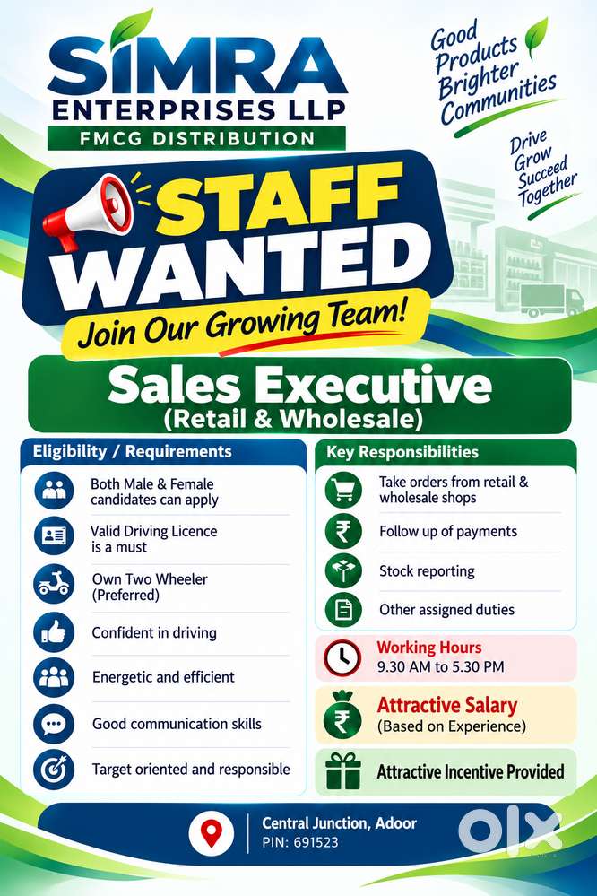 Sales Executive Required & Sales; Distribution | Adoor