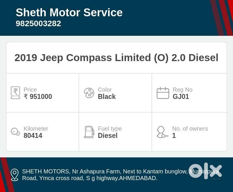 Jeep Compass 2.0 Limited (o) Diesel, 2019, Diesel