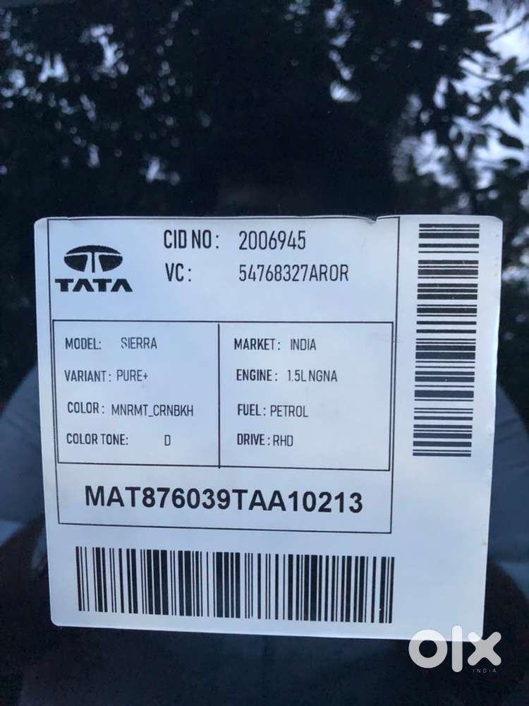 Tata Sierra Pure+ Automatic Petrol  4200 Km  A1 Condition