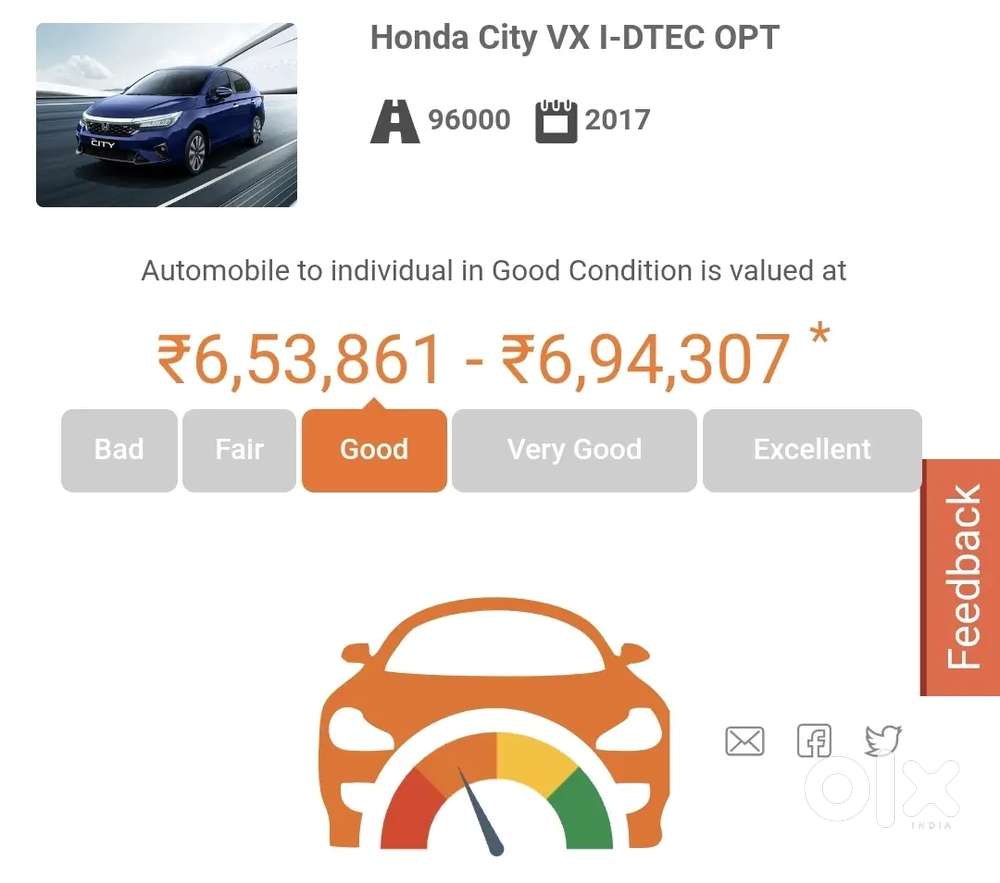 Honda City 2017 Zx Diesel Doctor Driven 96000 Km