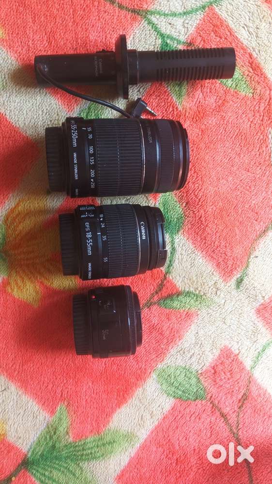 Canon efs 18-55mm,55-250mm,50mm macro,canon microphone