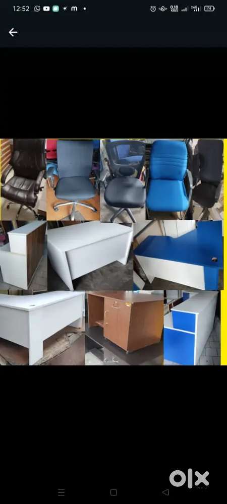 Office chairs and tables used well maintained starting price 1000