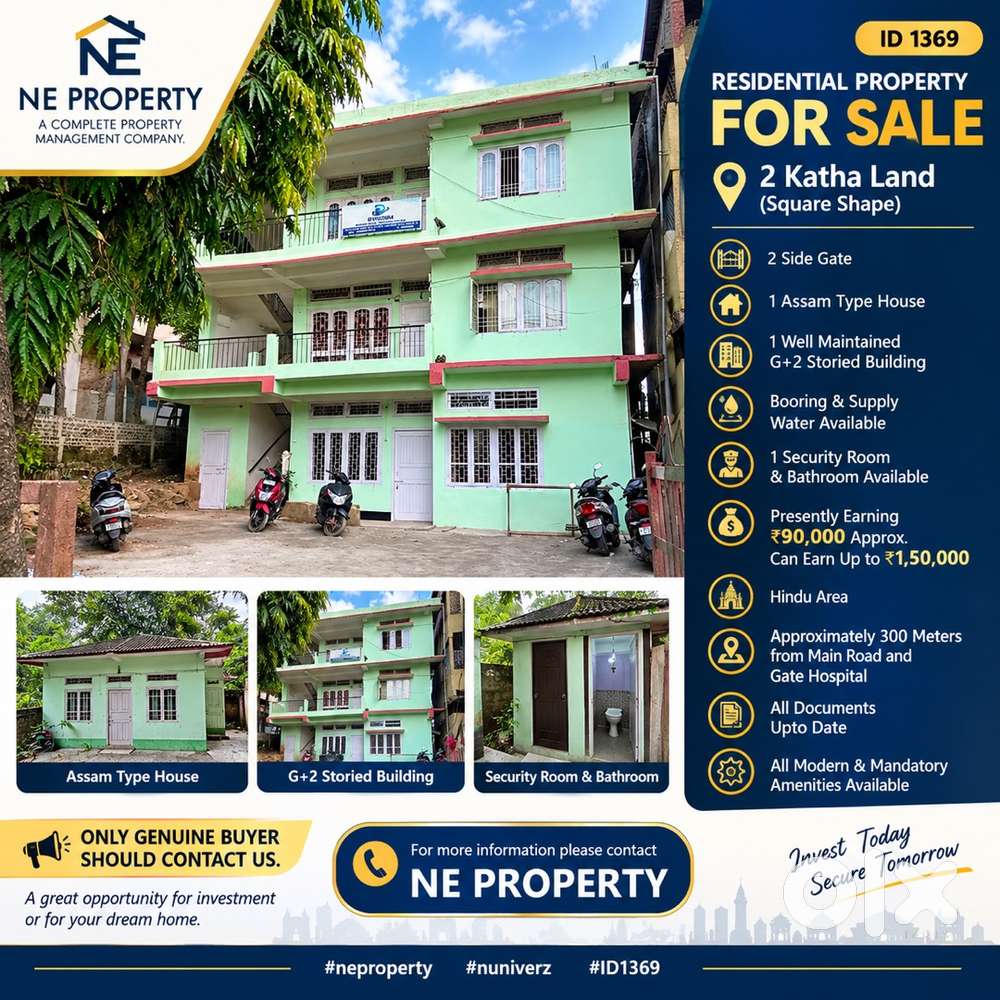 2Katha Land With G+2 Storied Building Sale At Geetanagar