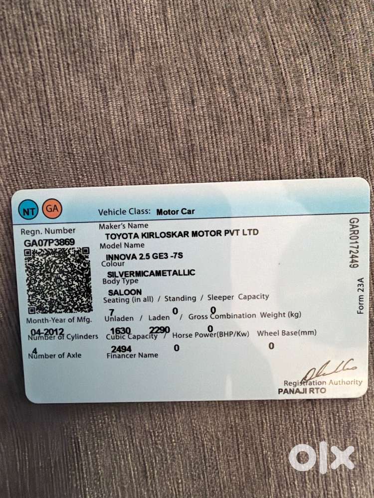 Toyota Innova Manual 2012