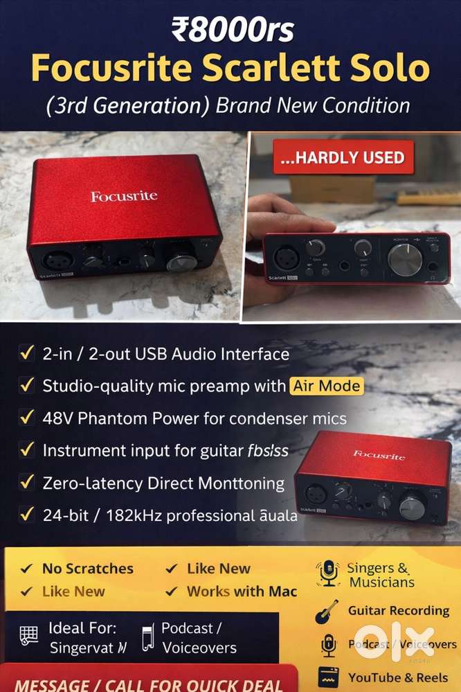 Focusrite solo 3rd gen - Musical Instruments in Crossings Republik