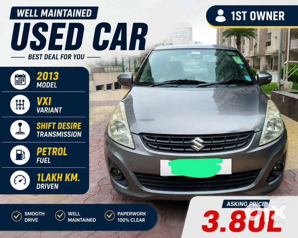 Maruti Suzuki Dzire 2013 Petrol 100000 Km Driven