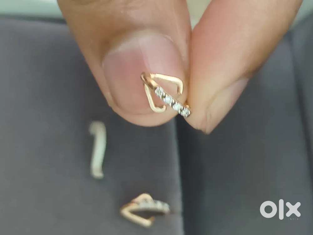 14 Karat Pure Rose Gold 1.7g Earrings With Diamonds
