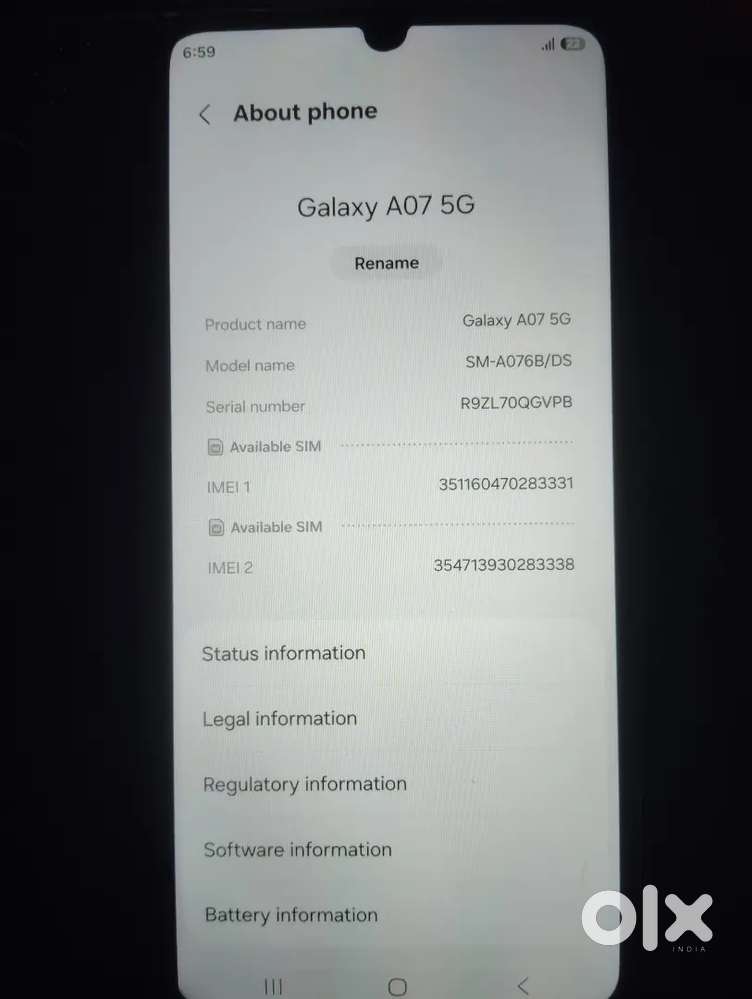 Samsung A07 5g 128gb /4+4gb ram