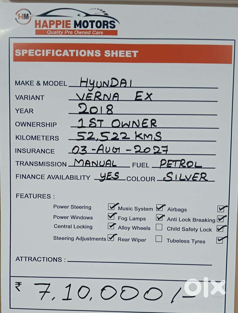 Hyundai Verna Ex 1.5 Petrol Mt, 2018, Petrol