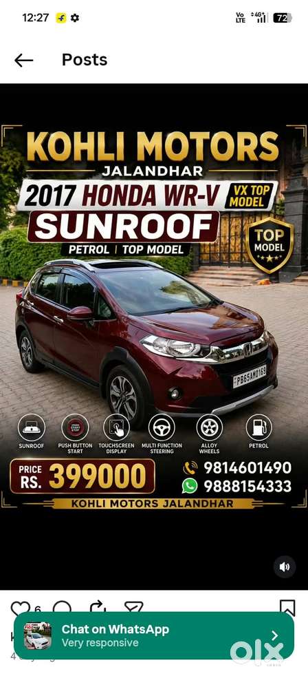 Honda Wr-v I-vtec Vx, 2017, Petrol