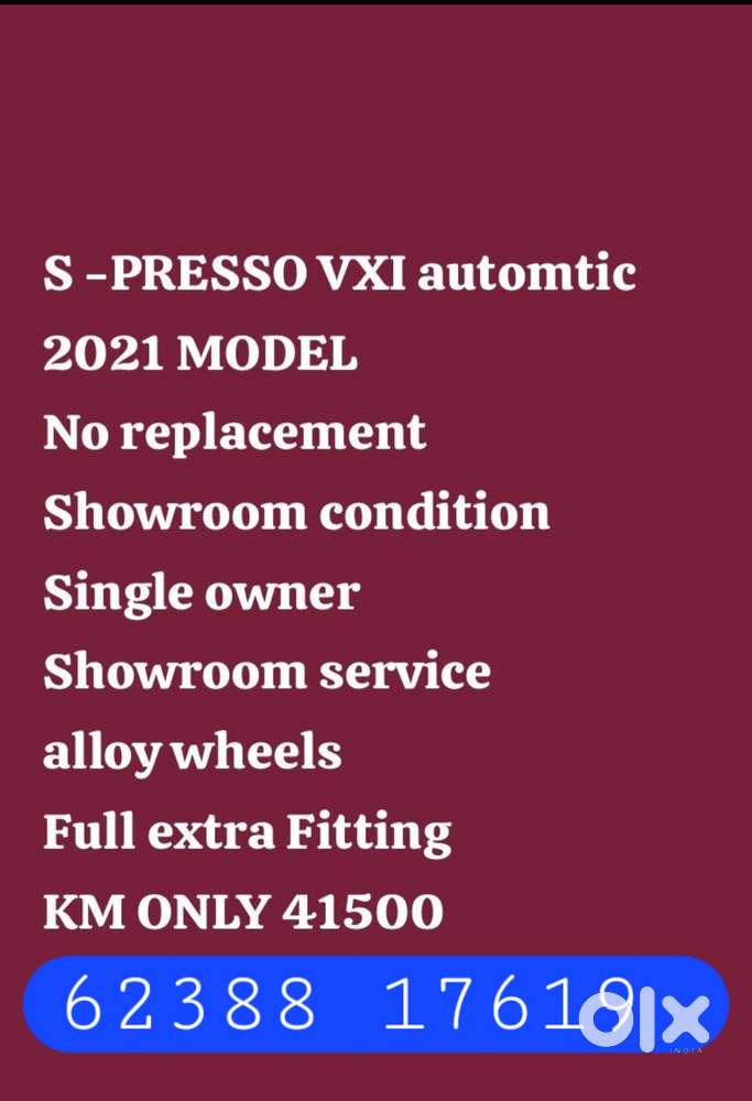 Maruti Suzuki S-presso Vxi At, 2021, Petrol