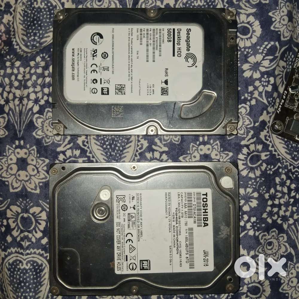 1 Seagate 500 GB & 1 Toshiba 1 TB HDD for PC
