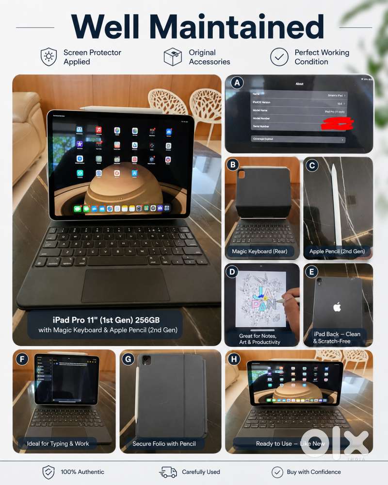 iPad Pro 11-inch 256GB (2018 model) + Magic Keyboard + Apple