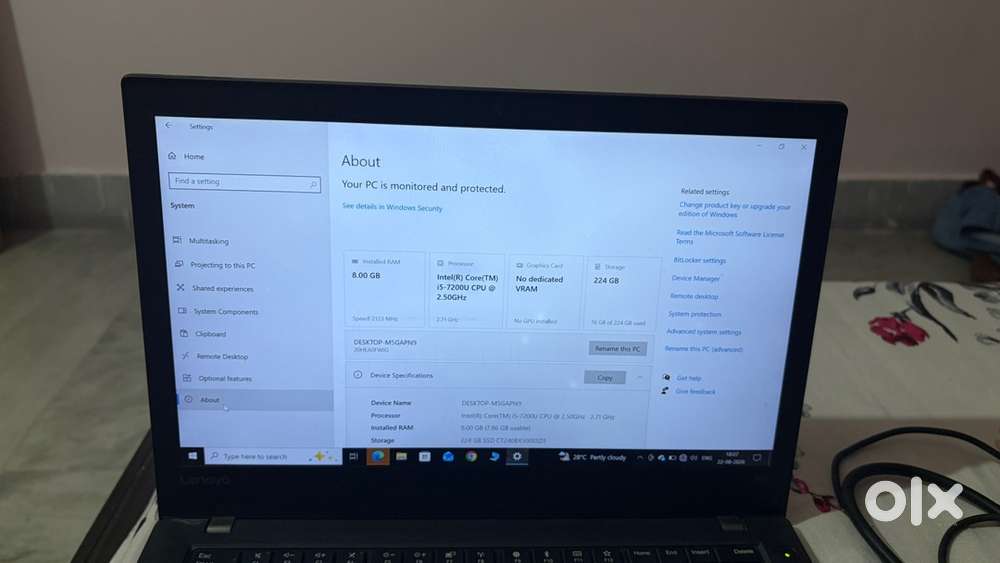 Lenovo  Thinkpad T470, i5-7200U, 8GB RAM, 240 GB SSD
