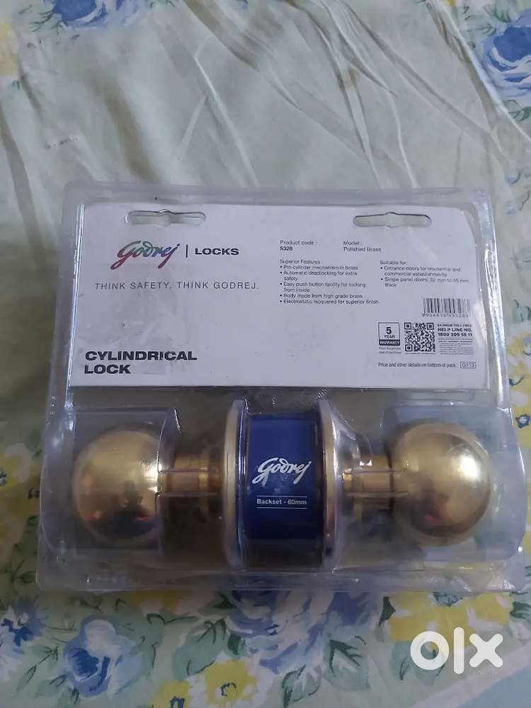 Godrej Cylindrical Lock (Brass)