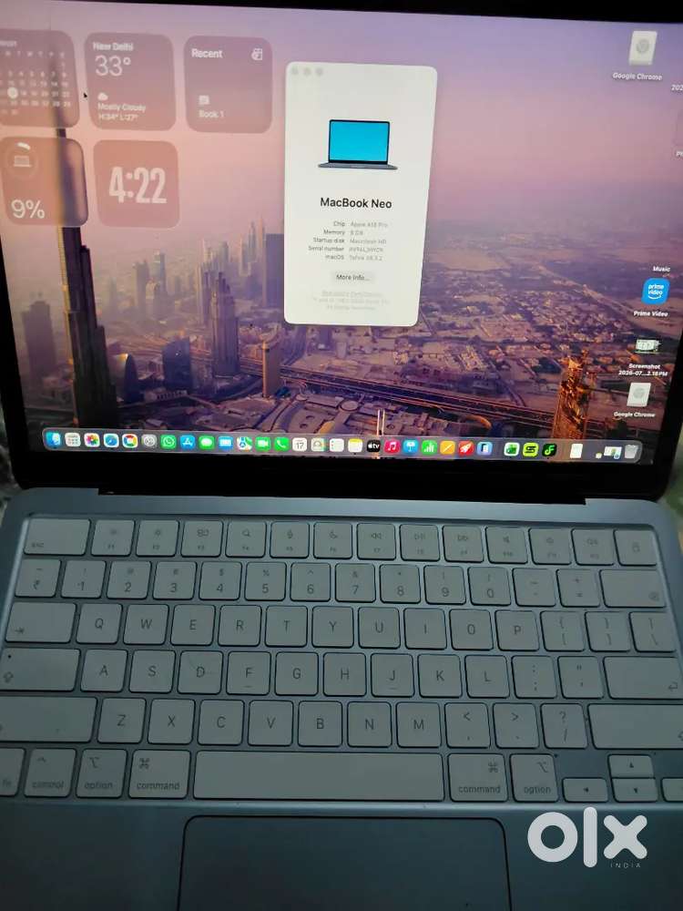 Macbook neo brand new condition blue colour
