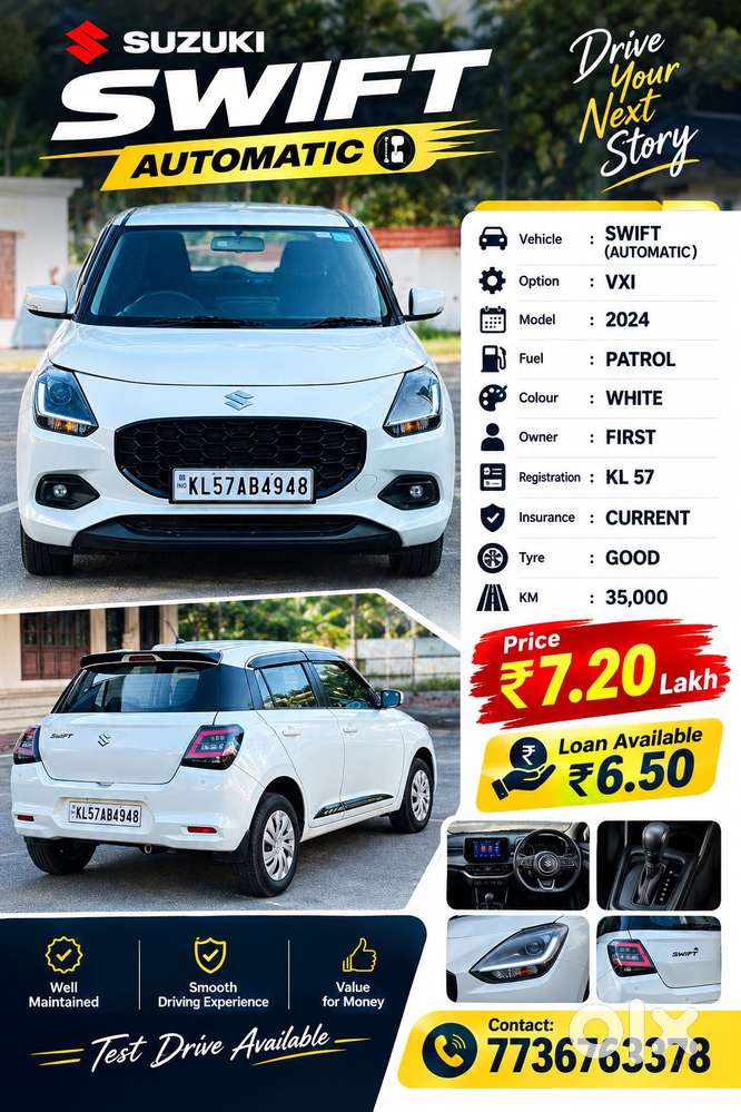 Maruti Suzuki Swift 1.2 Vxi (o), 2024, Petrol