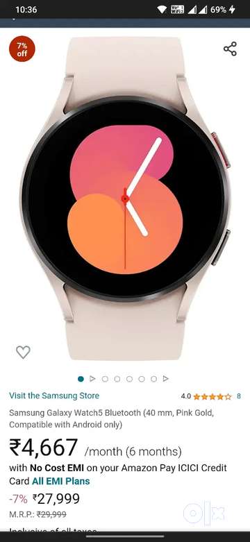 Samsung galaxy watch discount bluetooth rose gold