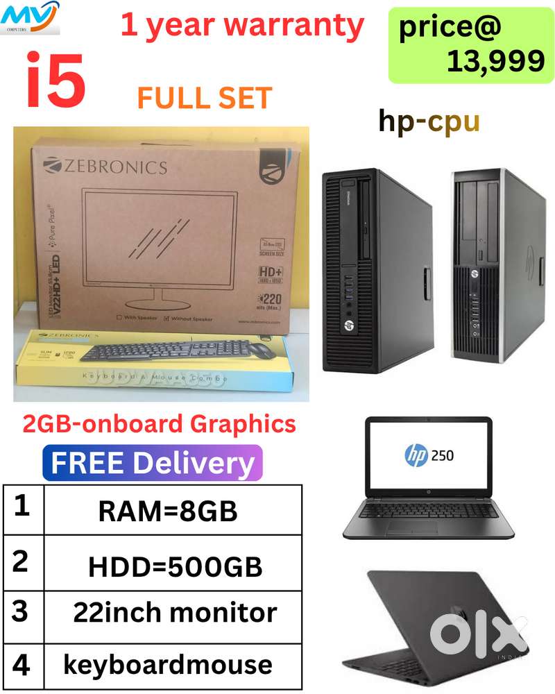 Budget Dell Desktop Computer i5 hp Gen Office full set hp