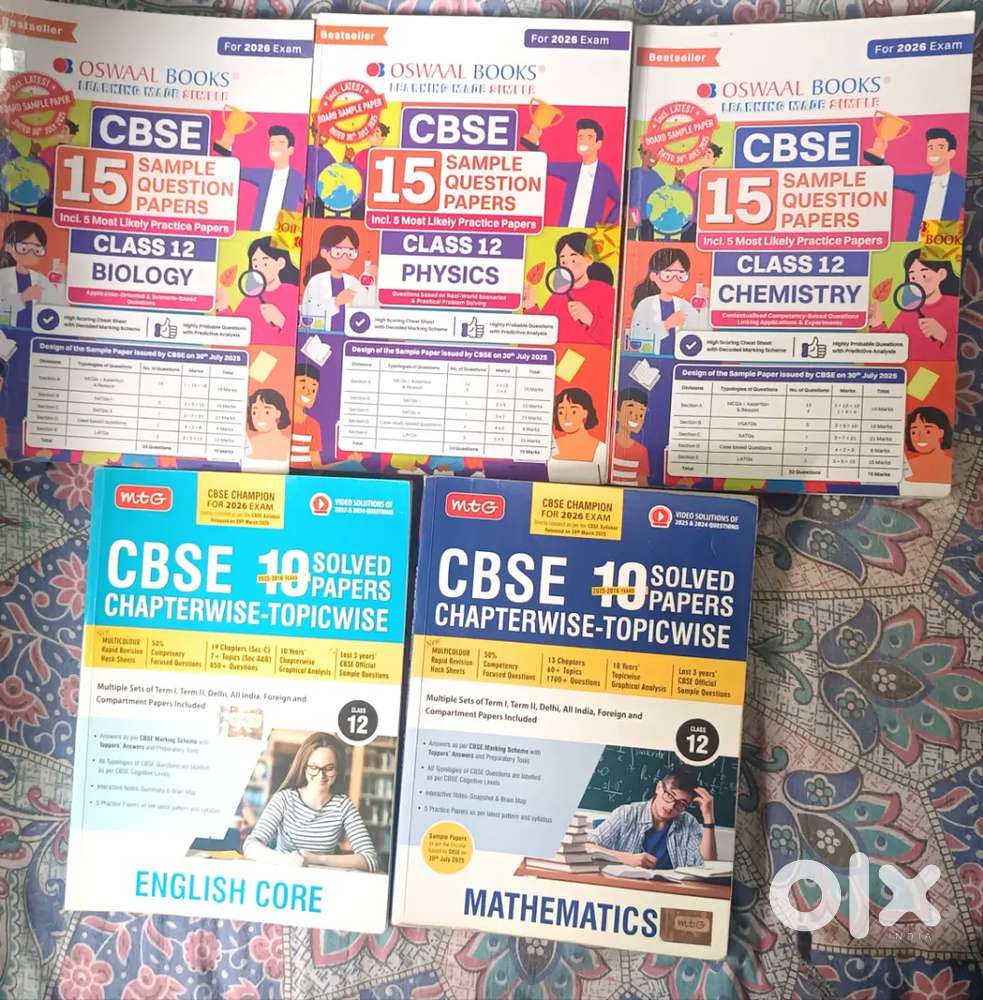 Class 12 2026 Oswal Sample Papers + Mtg Pyq (bio,phy,chem,math,eng )