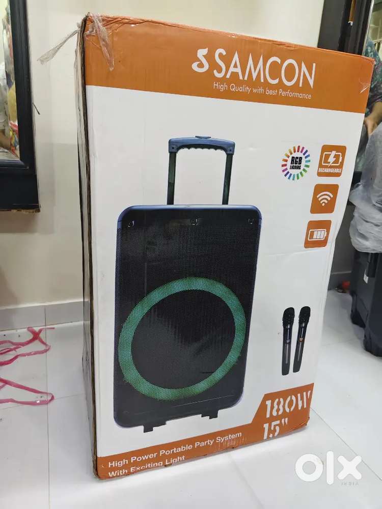 Trolley design Speaker with led light 15 inch