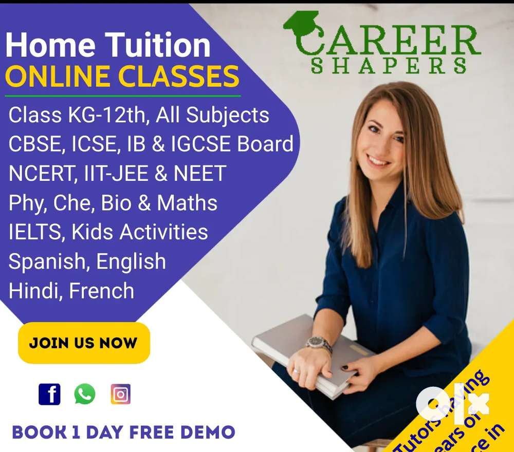 Avail Home tutors KG - 12th all subj'ts, Experienced & Qualified