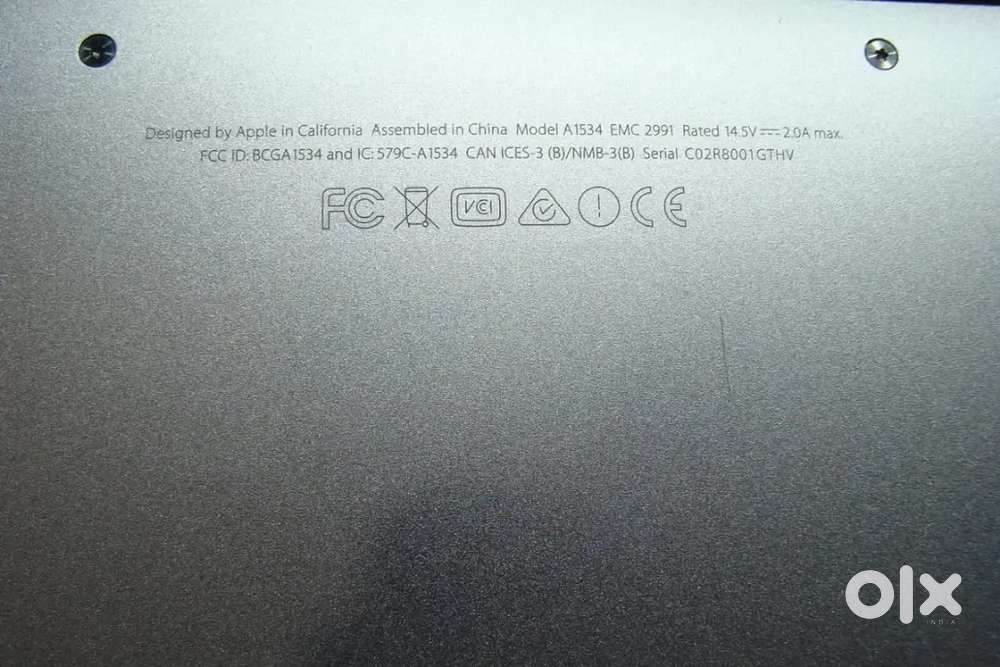 Apple MacBook 12 A1534 (EARLY 2016) MLHC2LL/A M5-6Y54 1.2GHz 8GB