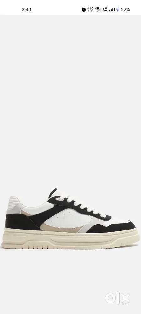 Zara shoe sneakers - Retro Trainers White and black Size 12