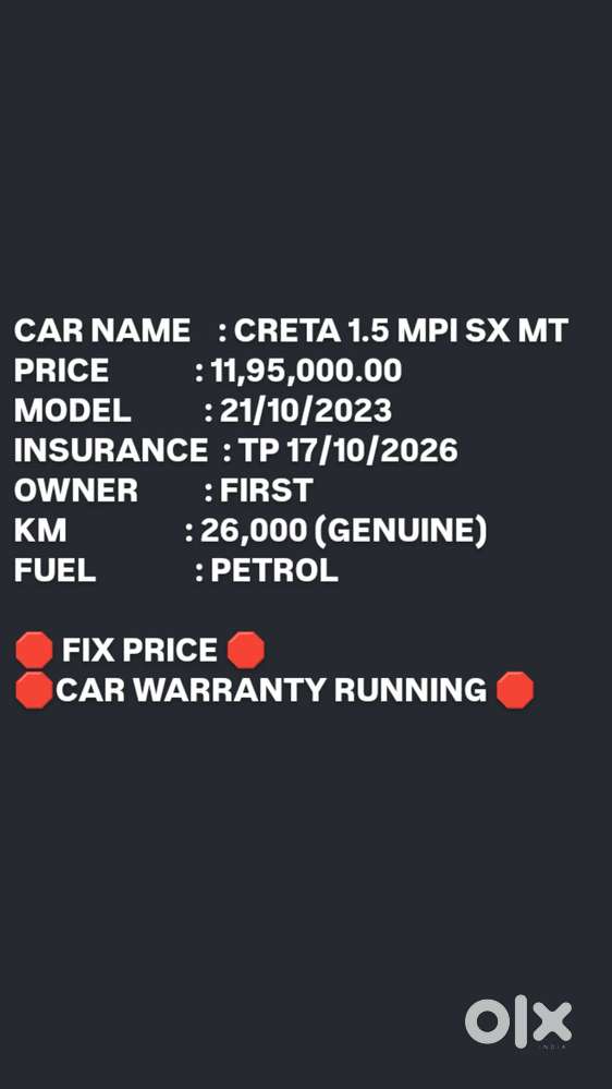 Hyundai Creta 1.5 Sx, 2023, Petrol