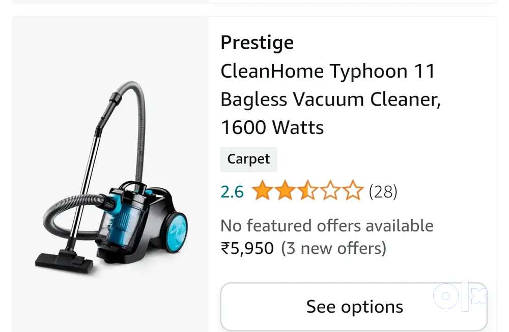 Prestige CleanHome Typhoon 11 Bagless Vacuum Cleaner, 1600 Watts