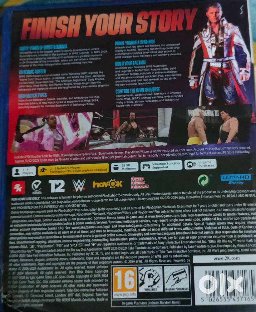 Poster Wrestlemania Full Show Ps5 Wwe 2k24 Disk Games