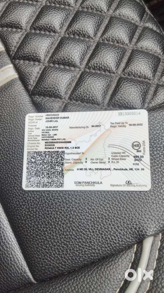 2017 Renault Kwid Rxl Petrol Manual
