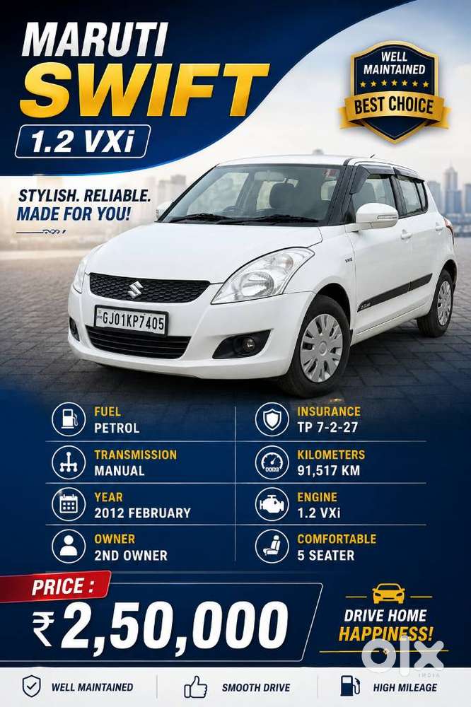 Maruti Suzuki Swift 1.2 Vxi (o), 2012, Petrol