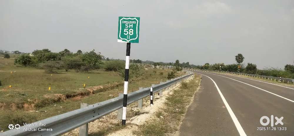 ARAKKONAM 1200 sqft corner plot for sale 100mtrs from SH