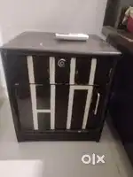 King size bed with matress and side table