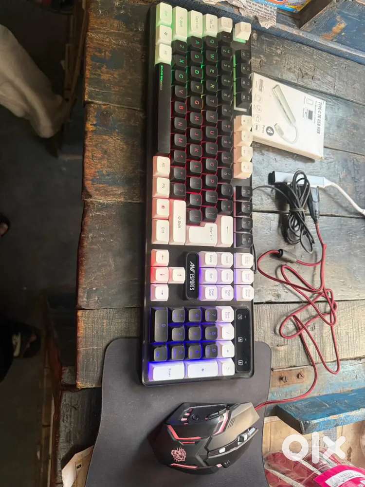 Mouse with keybord with phone atach cable + free cable or mouse pad