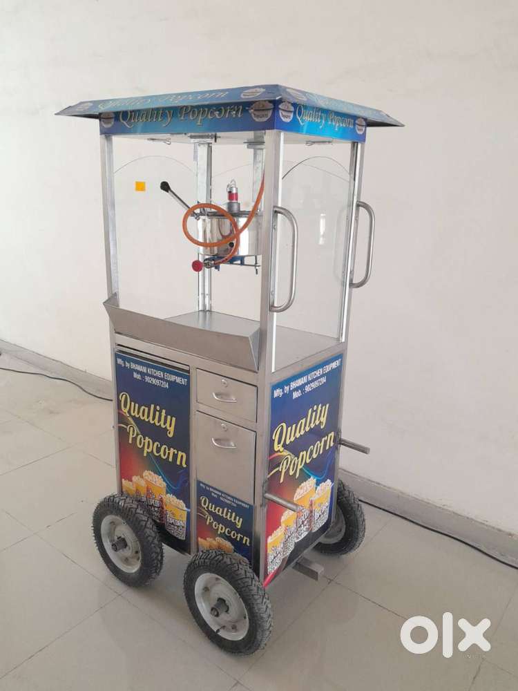 Popcorn Machine  S.S. Cart  Light   ( Gas Operated